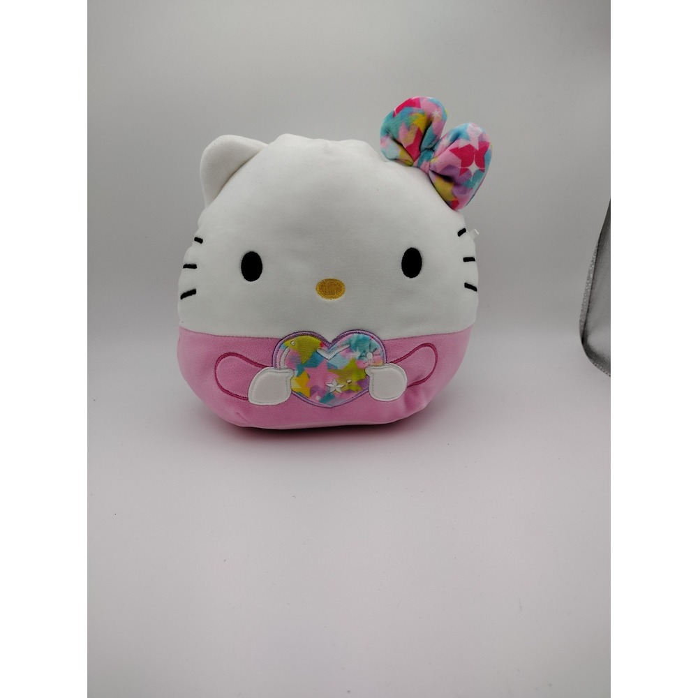Squishmallows Sanrio Hello Kitty 8 Inch Plush Tie Dye Heart Pink Bow 2023